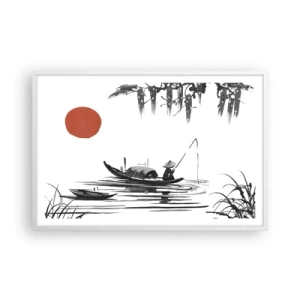 Póster en marco blanco - Una tarde asiática - 91x61 cm