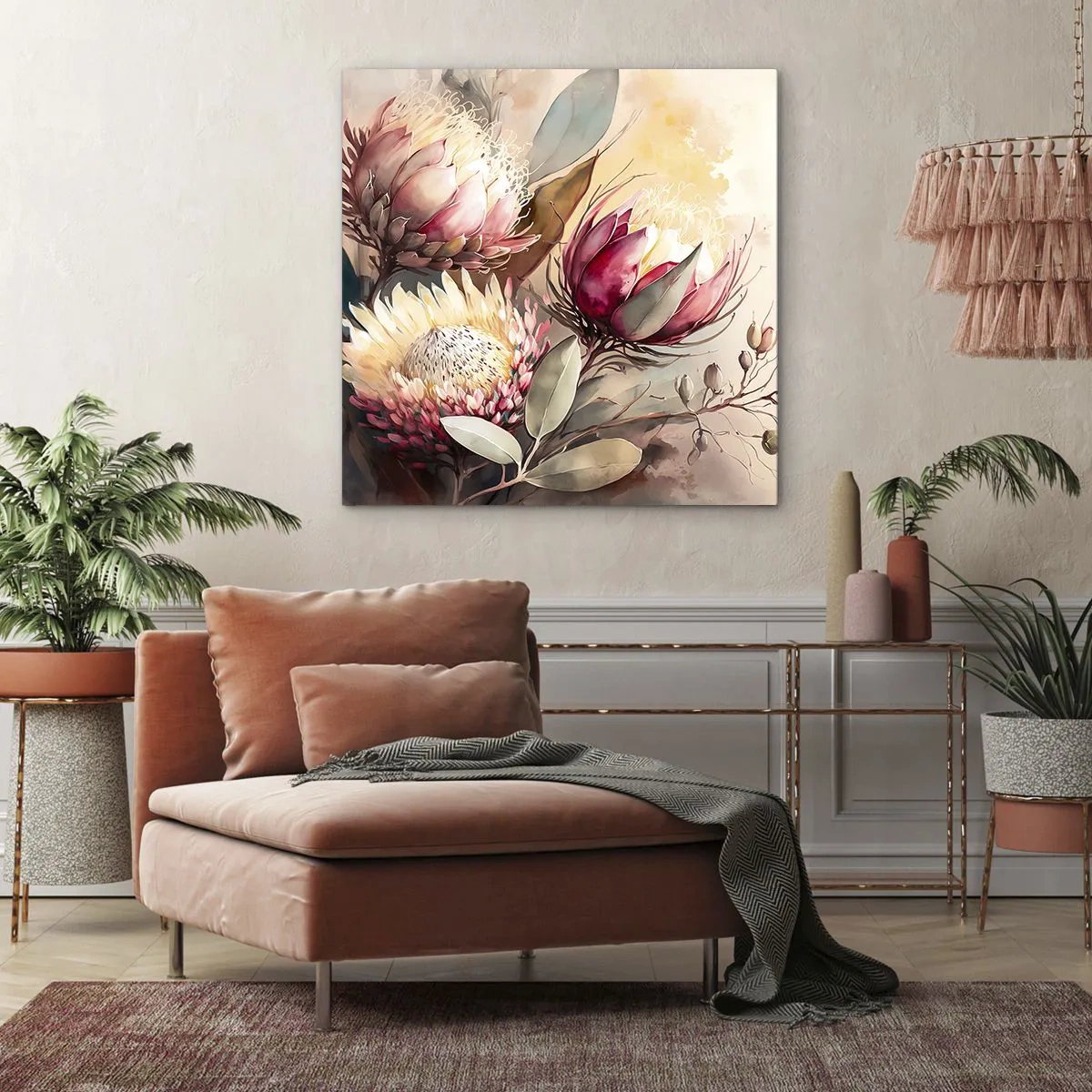 Cuadro sobre lienzo - Impresión de Imagen - De perfil y de frente - 40x40 cm