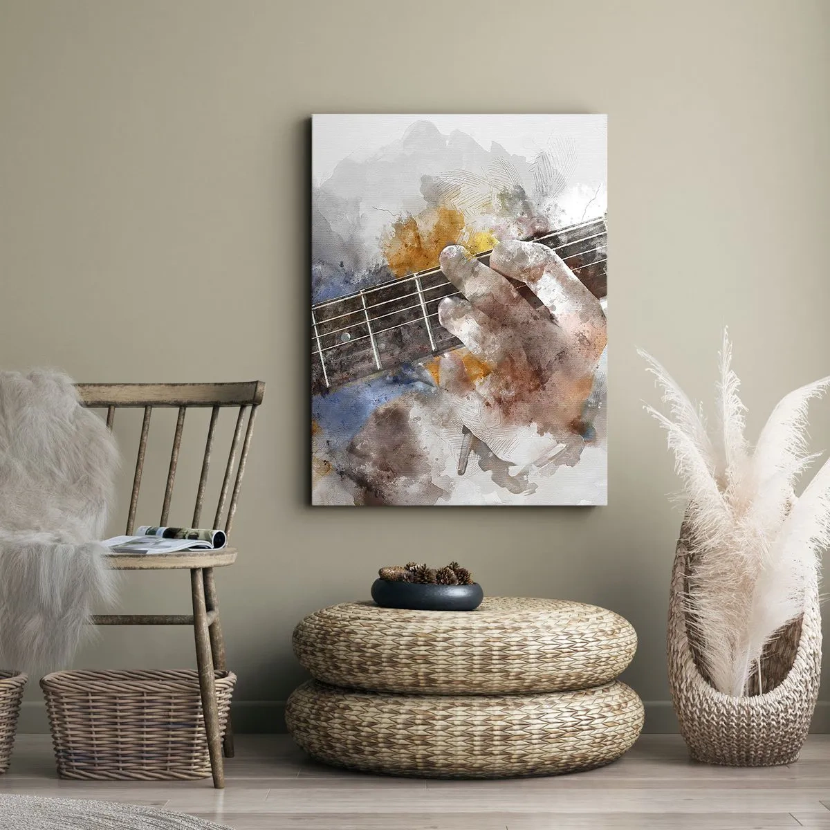 Cuadro sobre lienzo - Impresión de Imagen - Poesía entre las cuerdas - 55x100 cm