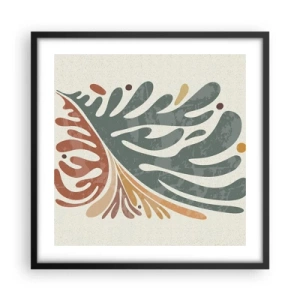 Póster en marco negro - Hoja multicolor - 50x50 cm