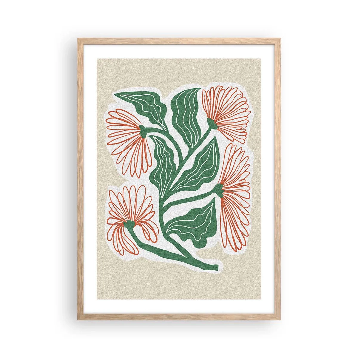 Póster en marco roble claro - Folclórico y moderno - 50x70 cm