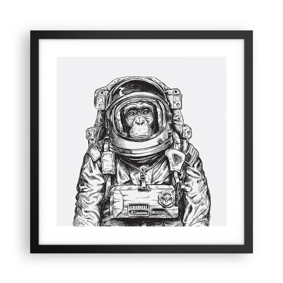 Póster en marco negro - Evolución alternativa - 40x40 cm