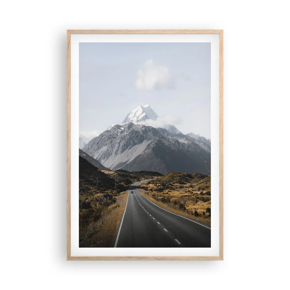 Póster en marco roble claro - El camino al corazón de las montañas - 61x91 cm