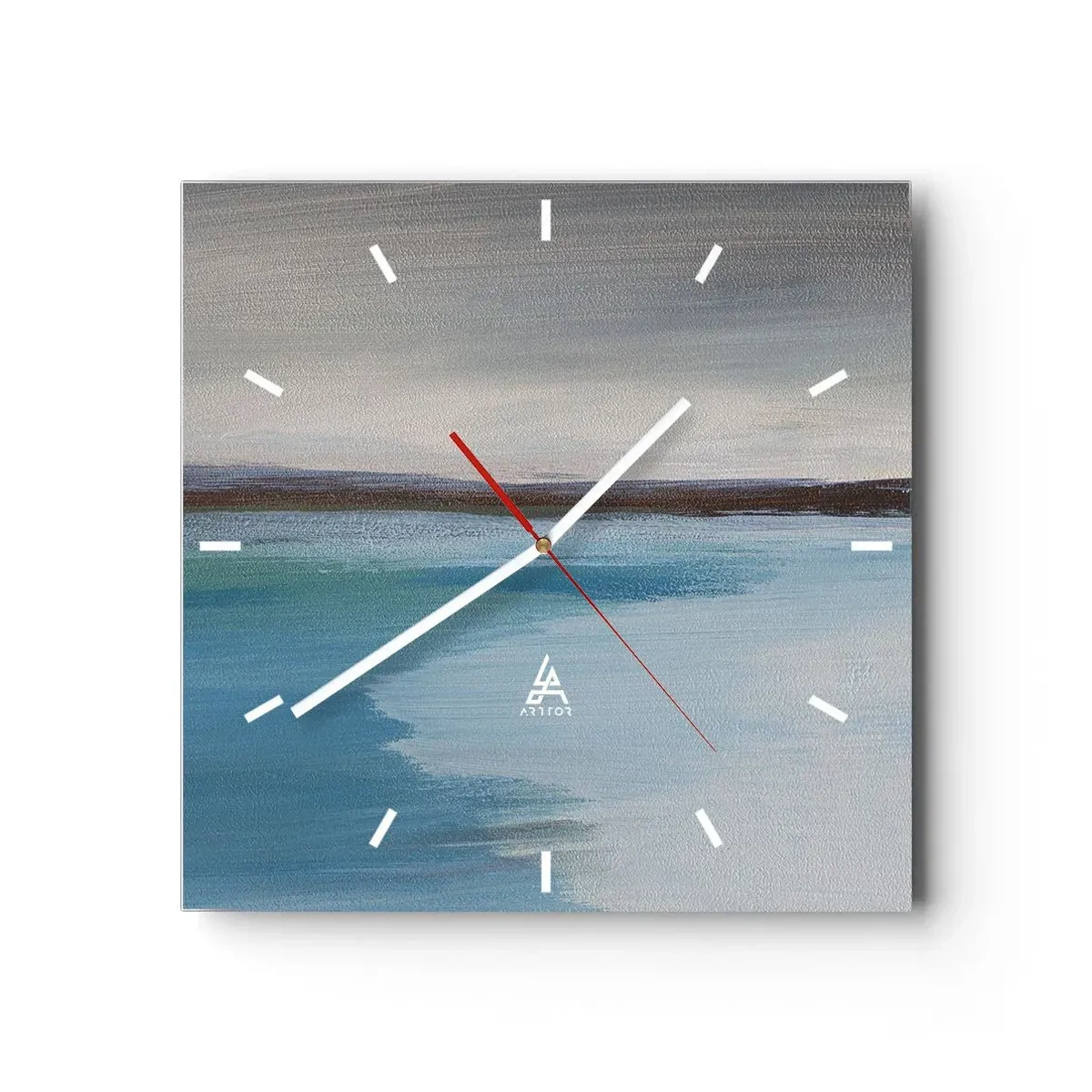 Reloj de pared - Reloj de vidrio - Paisaje horizontal - 40x40 cm