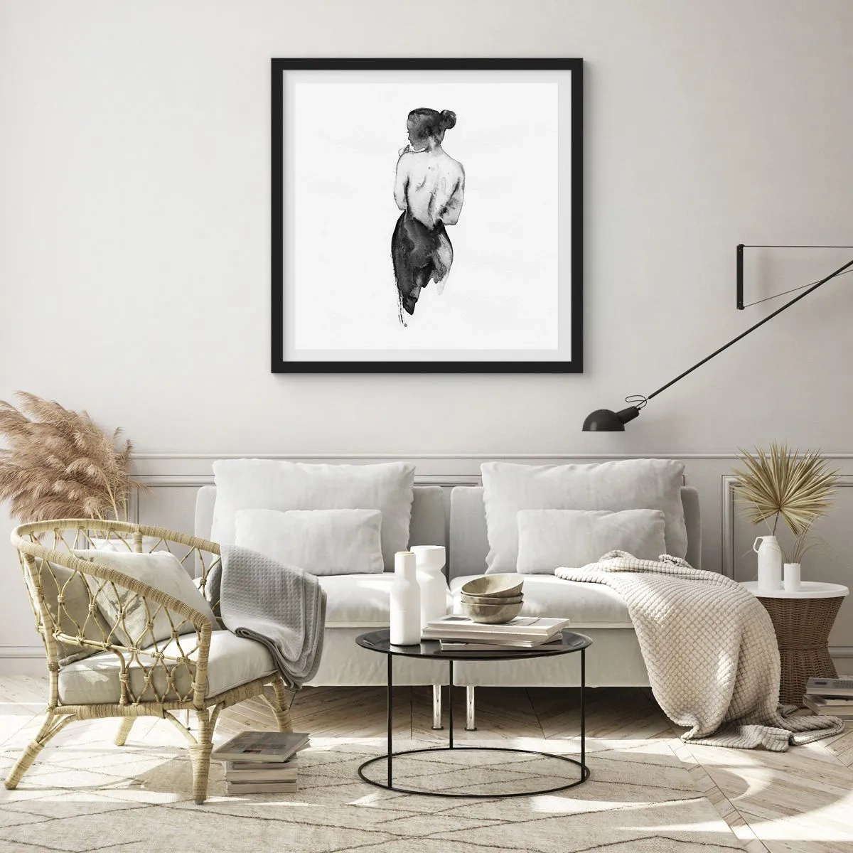 Póster en marco negro - Sin ella el mundo deja de tener sentido - 40x40 cm