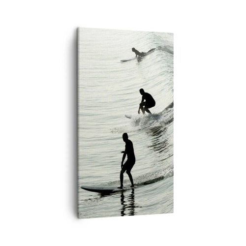 Cuadro sobre lienzo - Impresión de Imagen - Al encuentro de la ola - 45x80 cm