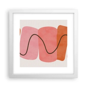 Póster en marco blanco - Suave movimiento de formas - 30x30 cm