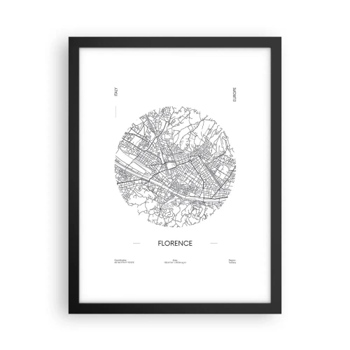 Póster en marco negro - Anatomía de Florencia - 30x40 cm