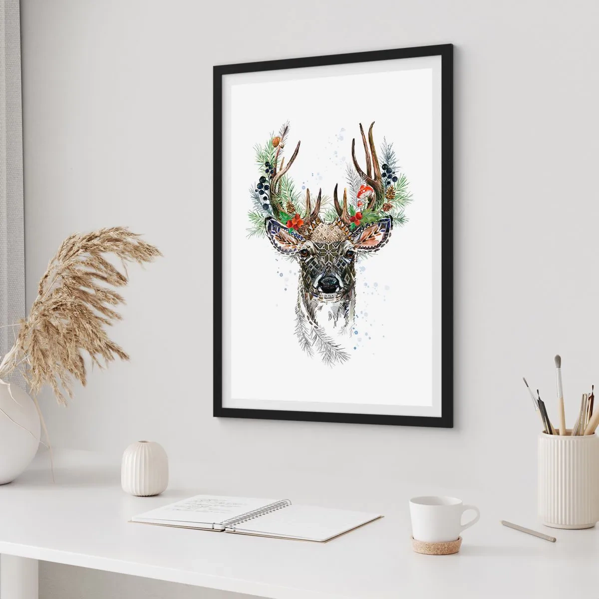 Póster en marco negro - Con vestimenta festiva - 61x91 cm