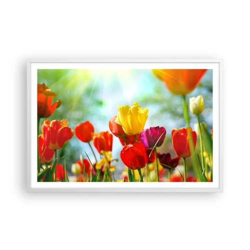 Póster en marco blanco - Todos los tonos del sol - 91x61 cm