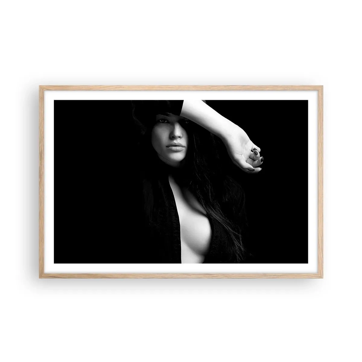 Póster en marco roble claro - Escuela de seducción - 91x61 cm