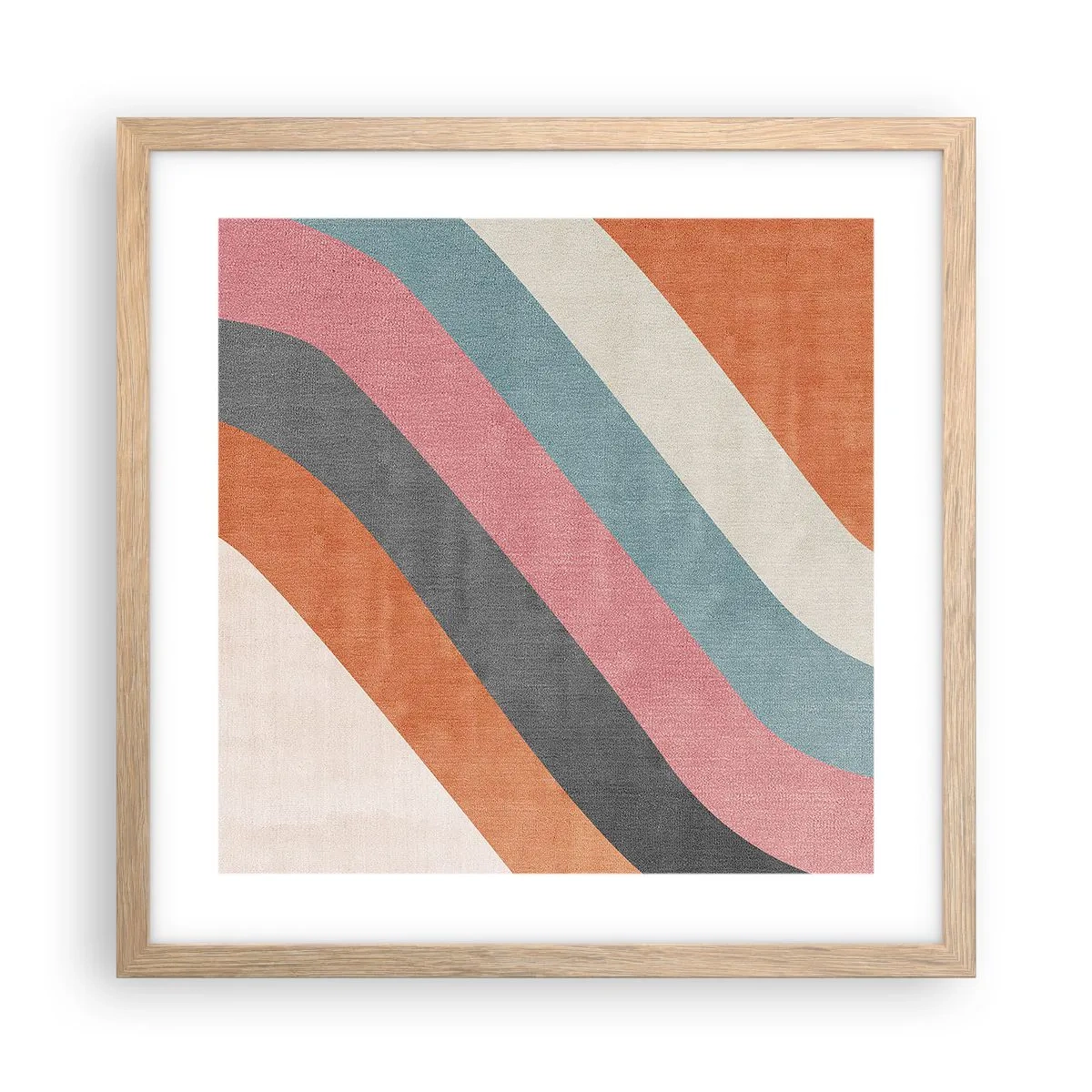 Póster en marco roble claro - Composición diagonal - movimiento - 40x40 cm