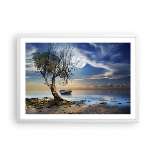 Póster en marco blanco - ¿Es el final o el principio? - 70x50 cm