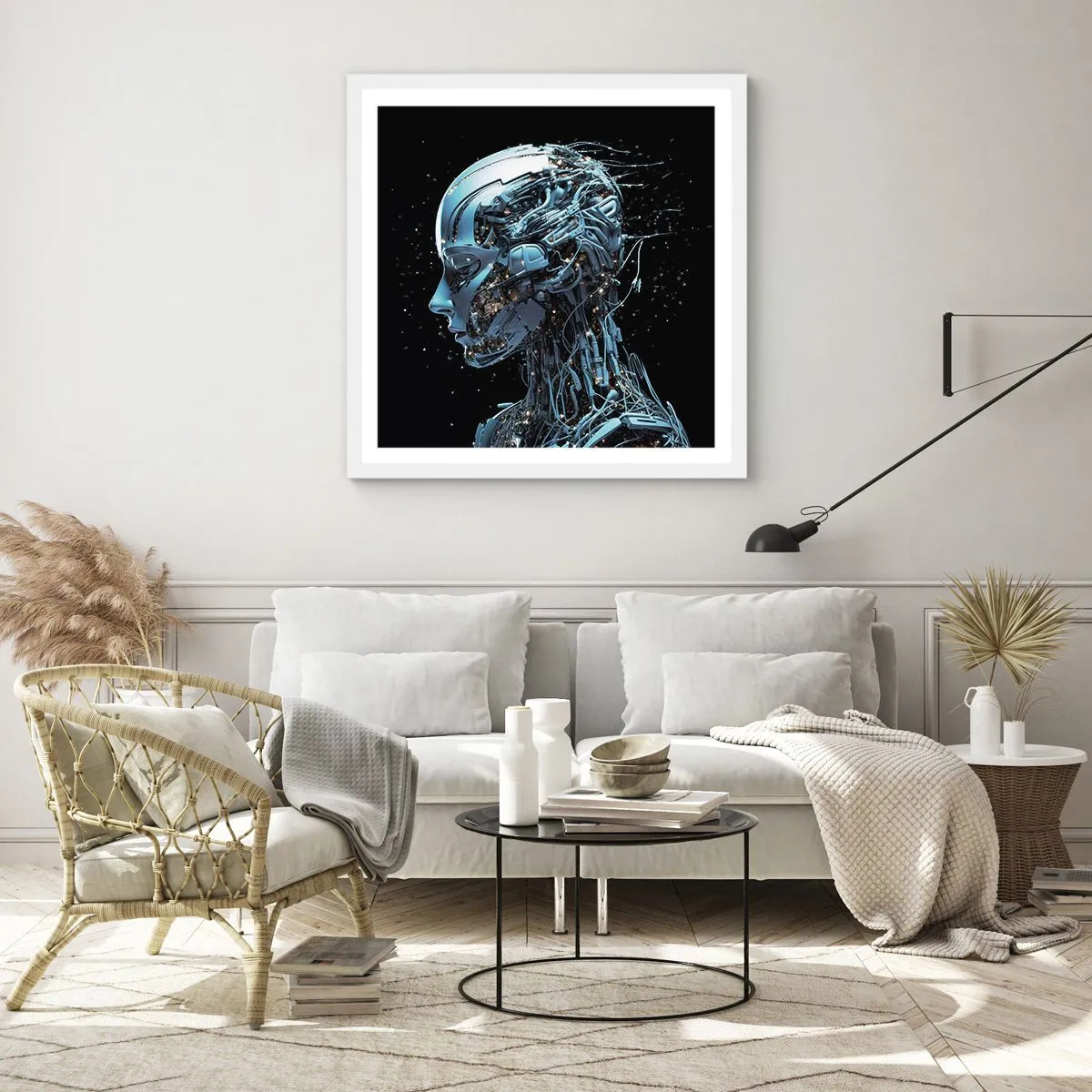 Póster en marco blanco - La tecnología es una mujer - 40x40 cm