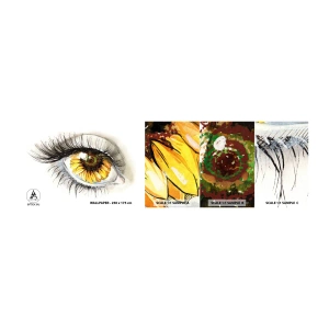 Muestra de fotomural autoadhesivo Deluxe Sticker - Un aspecto tan caluroso como el verano - Abstracción, Gráficos, Ojo - 100x30 cm