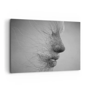 Cuadro sobre lienzo - Impresión de Imagen - Perfil facial artístico creado con líneas delicadas. - 120x80cm - Espíritu del viento - Decoración de pared moderna para salón y dormitorio ARTTOR