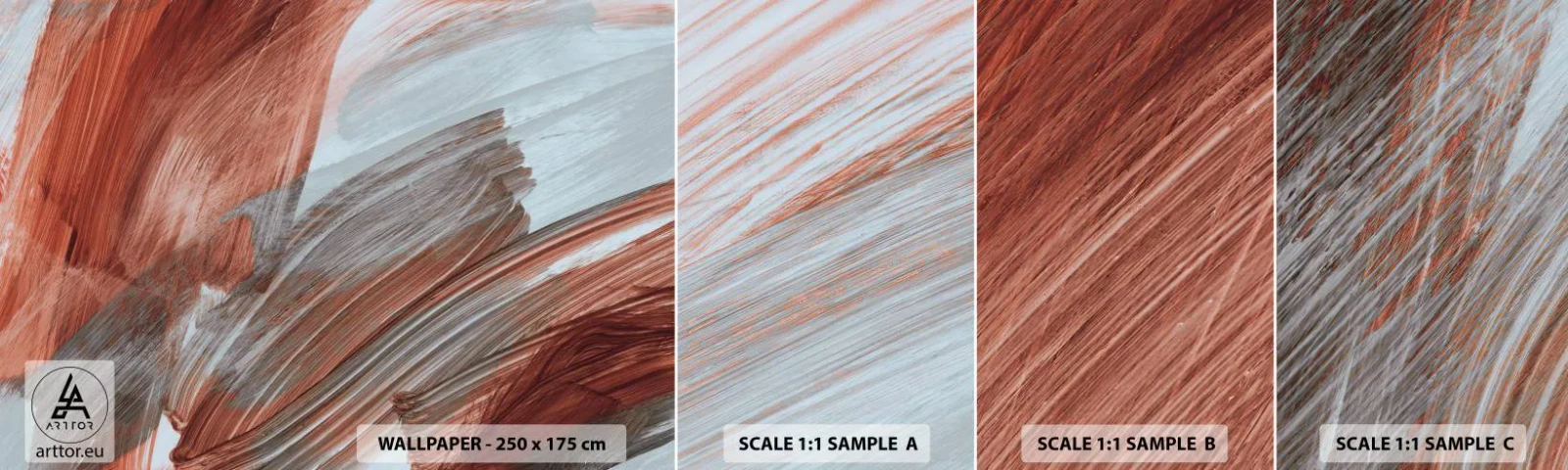 Muestra De Fotomural Standard Eco - Abstracción otoñal y ventosa - Pedazo, Caos, Minimalismo - 100x30 cm