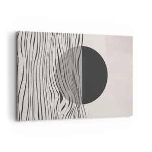 Cuadro sobre lienzo - Impresión de Imagen - Líneas abstractas y formas geométricas en colores apagados. - 120x80cm - Media composición - Decoración de pared moderna para salón y dormitorio ARTTOR