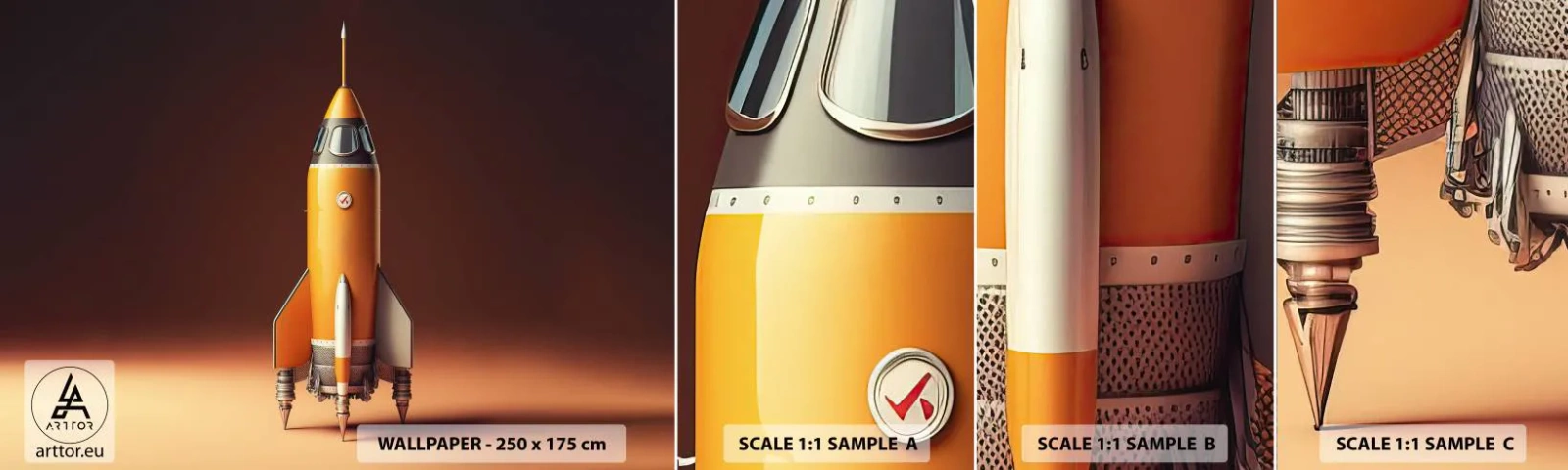 Muestra De Fotomural Standard Eco - Comienza con un sueño - un cohete espacial, Lápiz, Ciencia - 100x30 cm