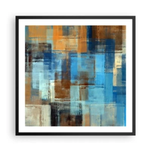 Póster en marco negro - A través del velo azul - 60x60 cm