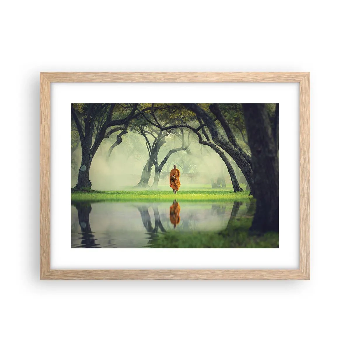 Póster en marco roble claro - En el camino de la iluminación - 40x30 cm