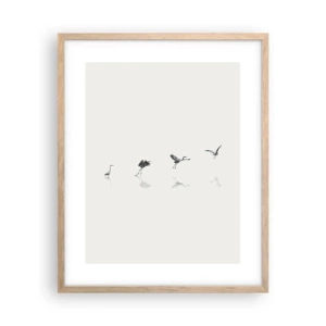 Póster en marco roble claro - Cuatro sencillos pasos para despegar - 40x50 cm