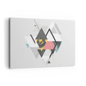 Cuadro sobre lienzo - Impresión de Imagen - Patrones geométricos sobre un fondo claro - 120x80cm - Una variación del triángulo y el rombo - Decoración de pared moderna para salón y dormitorio ARTTOR