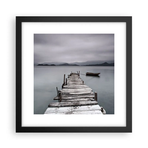 Póster en marco negro - Mañana partimos - 30x30 cm