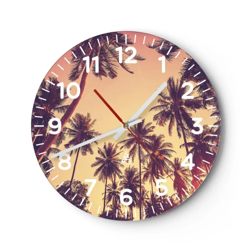 Reloj de pared - Reloj de vidrio - Variante tropical - 40x40 cm