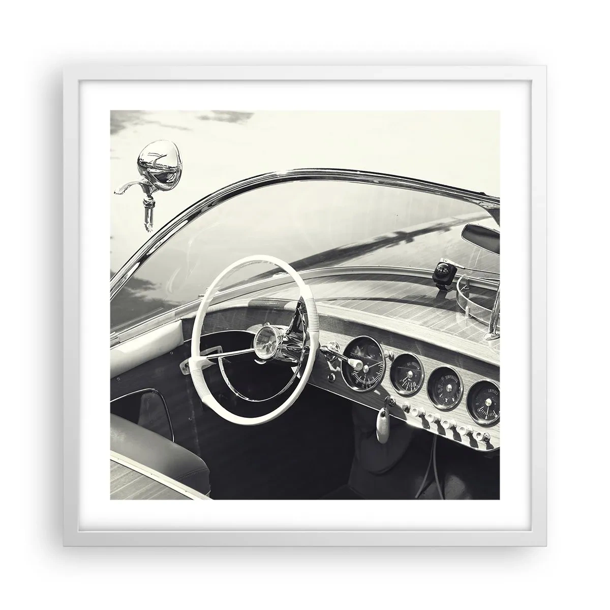 Póster en marco blanco - Tiempo para los ricos - 50x50 cm