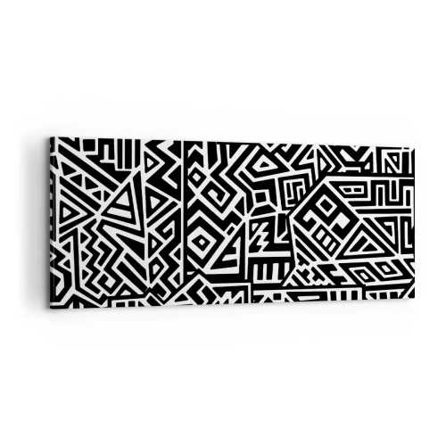 Cuadro sobre lienzo - Impresión de Imagen - Composición precolombina - 100x40 cm