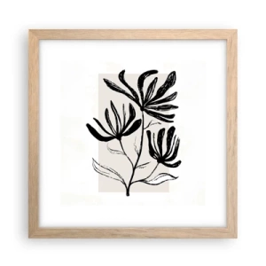 Póster en marco roble claro - Esbozo para un herbario - 30x30 cm