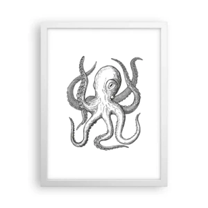 Póster en marco blanco - Bailando con olas - 30x40 cm