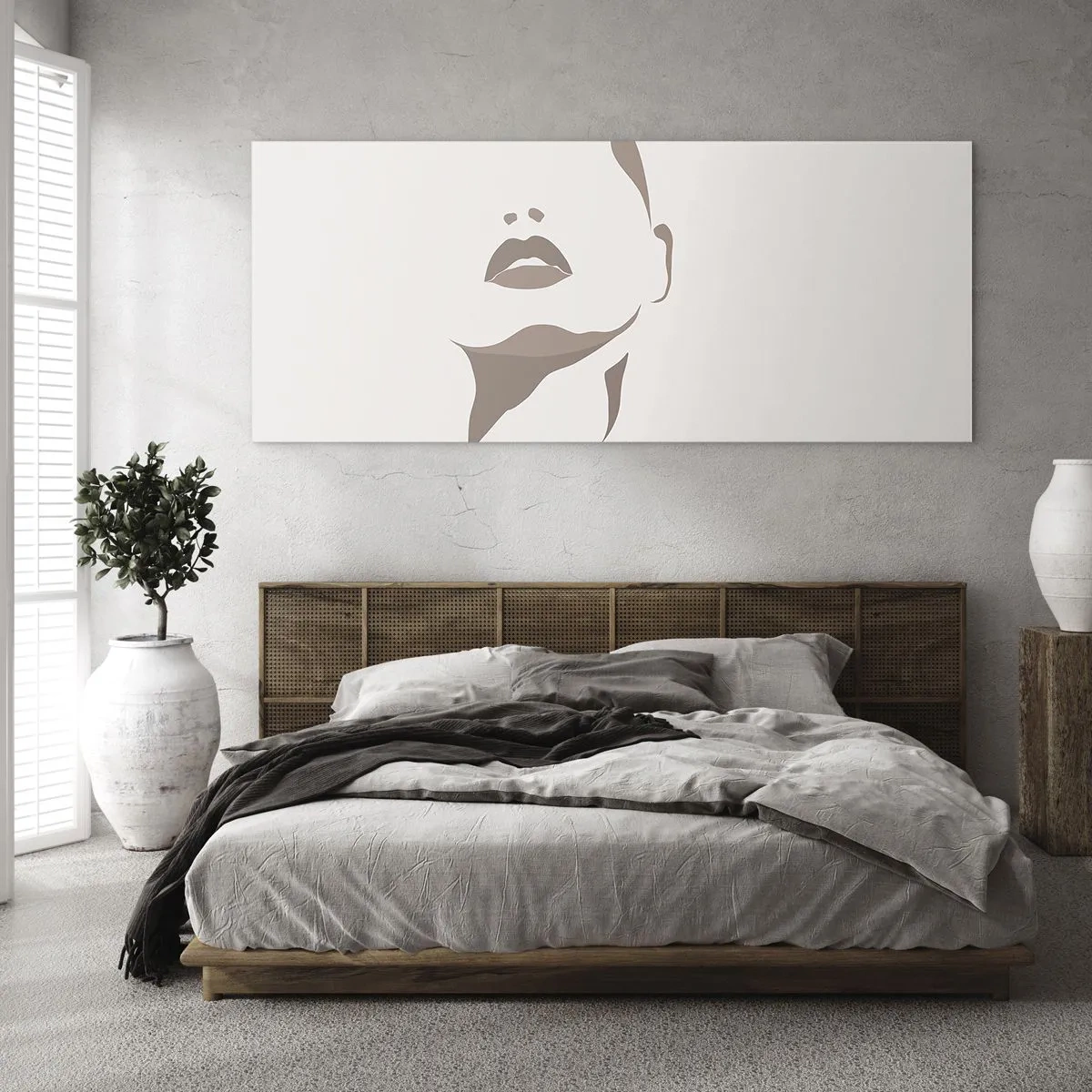 Cuadro sobre vidrio - Impresiones sobre Vidrio - Creación a partir de la luz y la sombra - 100x40 cm