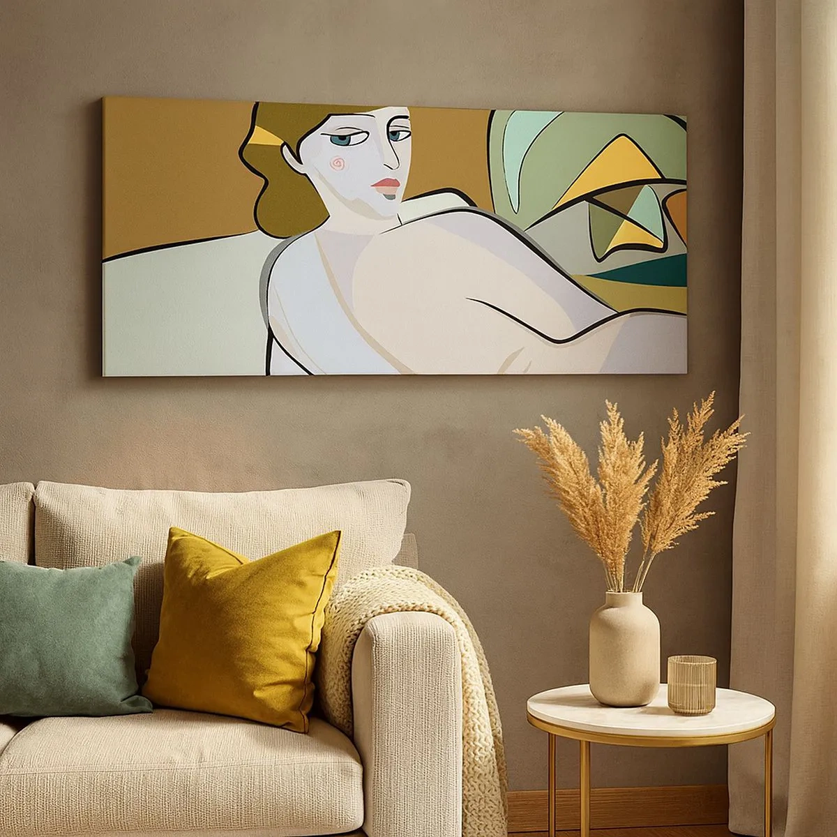 Cuadro sobre lienzo - Impresión de Imagen - Retrato íntimo - 100x40 cm