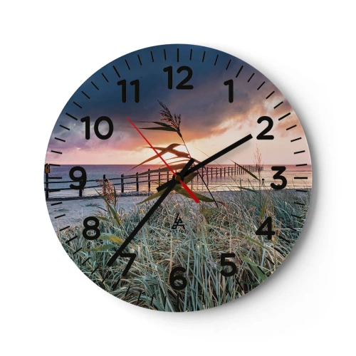 Reloj de pared - Reloj de vidrio - Bailando con el viento - 30x30 cm