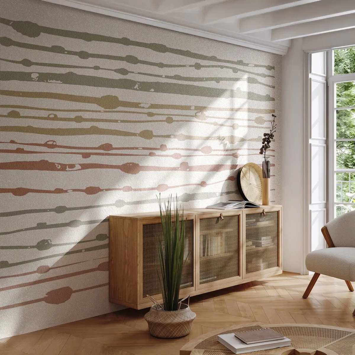 Fotomural Autadhesivo Deluxe Sticker - Composición de notas musicales - Minimalismo, Pastel, Pedazo - 150x105 cm