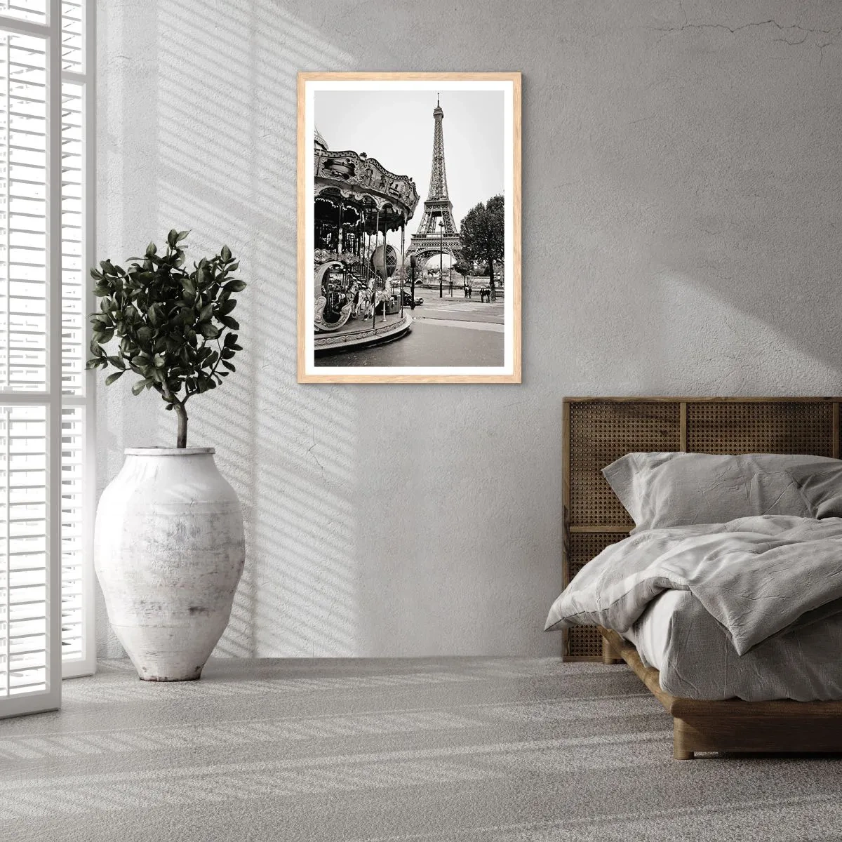 Póster en marco roble claro - Tal diversión solo en París - 40x50 cm