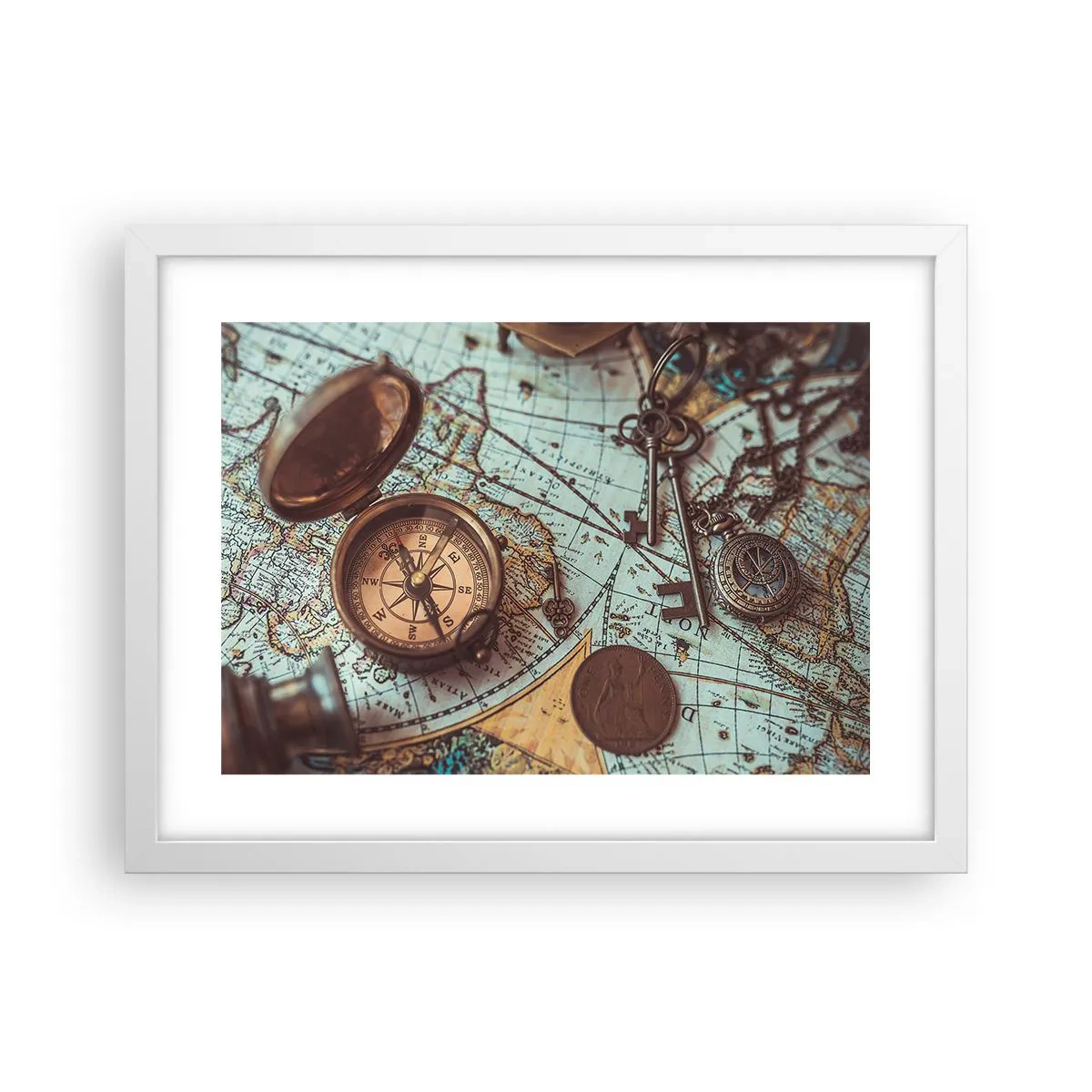 Póster en marco blanco - Para el aventurero - 40x30 cm