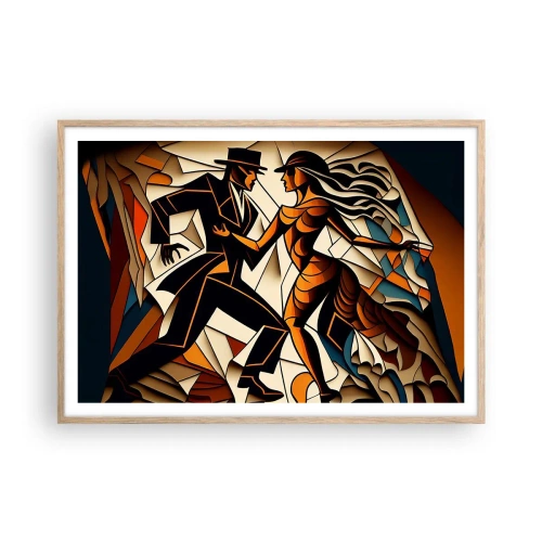 Póster en marco roble claro - Danza de pasión - 100x70 cm