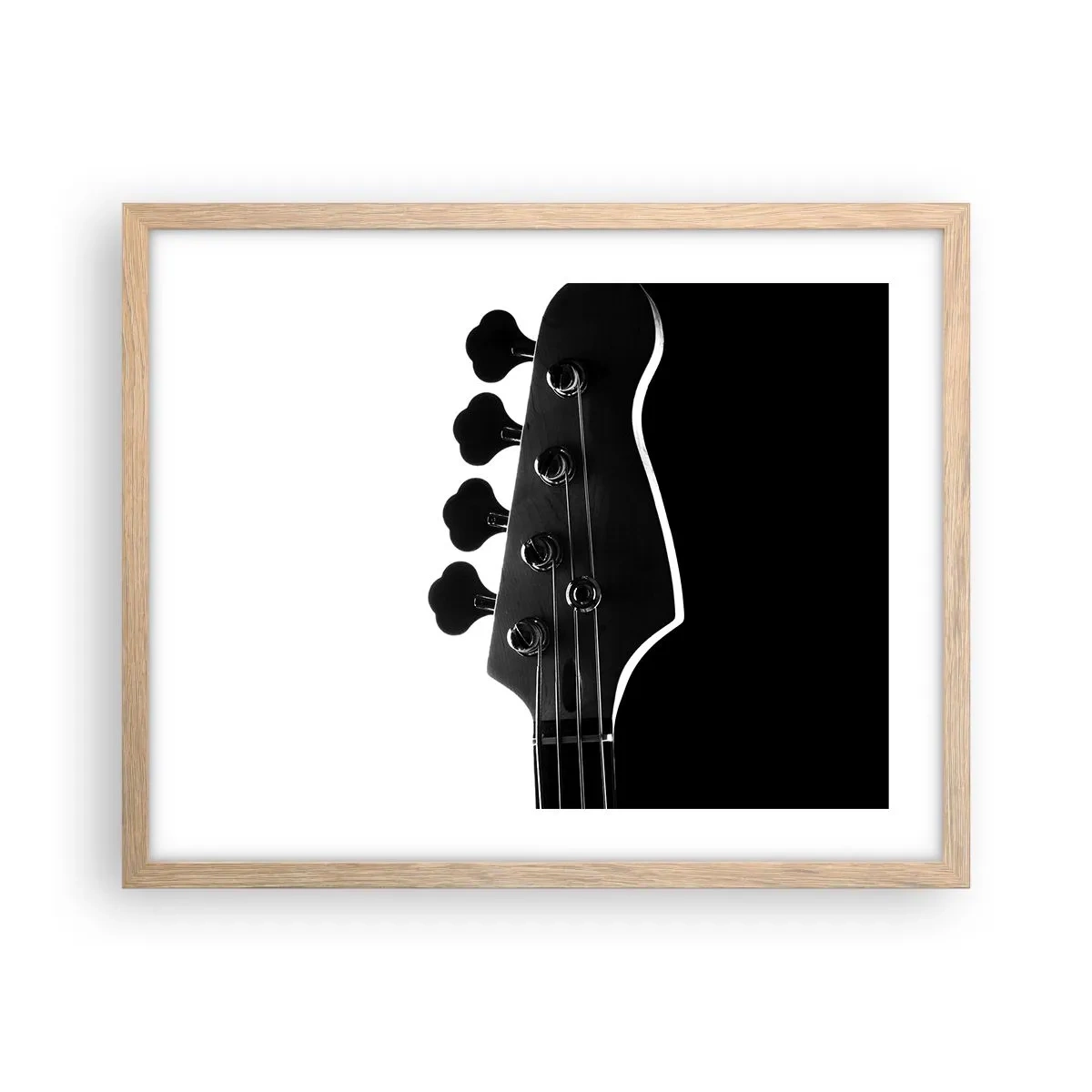 Póster en marco roble claro - Silencio musical - 50x40 cm