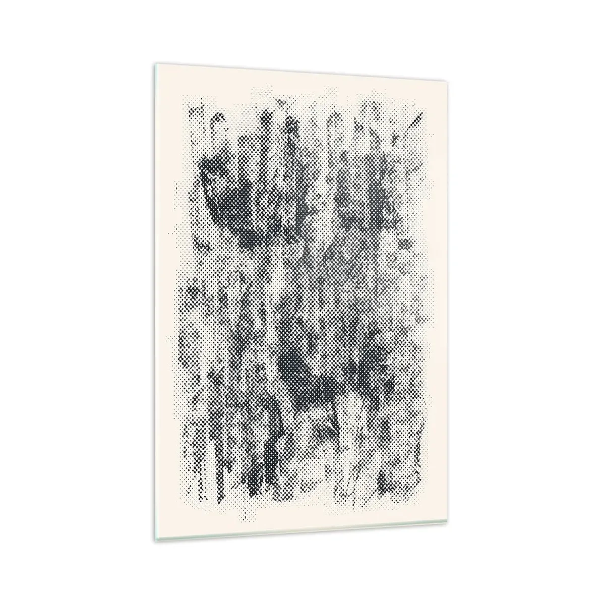 Cuadro sobre vidrio - Impresiones sobre Vidrio - Composición abstracta brumosa en tonos grises - 80x120cm - Composición brumosa - Decoración de pared moderna para salón y dormitorio ARTTOR