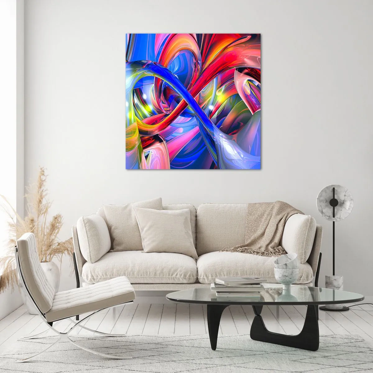 Cuadro sobre vidrio - Impresiones sobre Vidrio - Una danza de colores - 30x30 cm