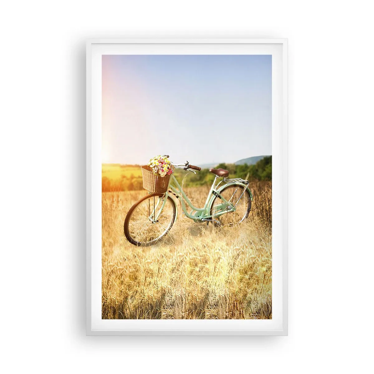 Póster en marco blanco - Me quedaré aquí un tiempo - 61x91 cm