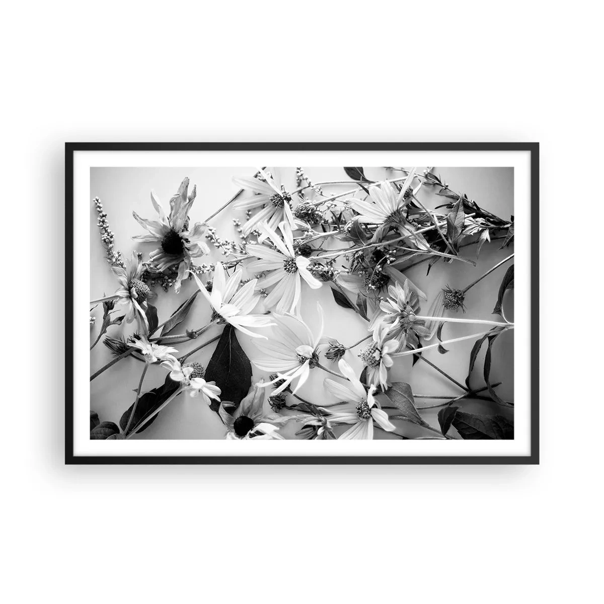 Póster en marco negro - Un no ramo de flores - 91x61 cm