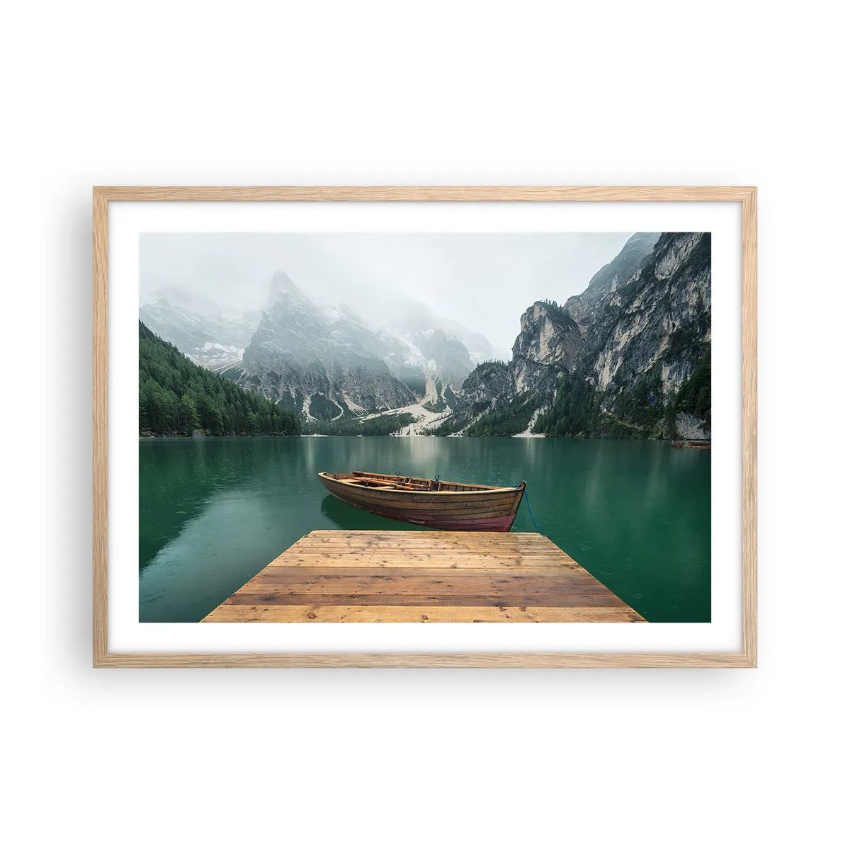 Póster en marco roble claro - Paisaje inolvidable - 70x50 cm