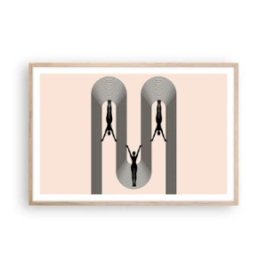 Póster en marco roble claro - Al revés, o no - 91x61 cm