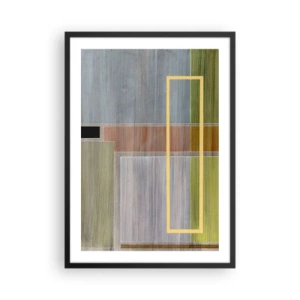 Póster en marco negro - Abstracción geométrica en colores tenues - 50x70cm - Recto y tranquilo - Decoración de pared moderna para salón y dormitorio ARTTOR