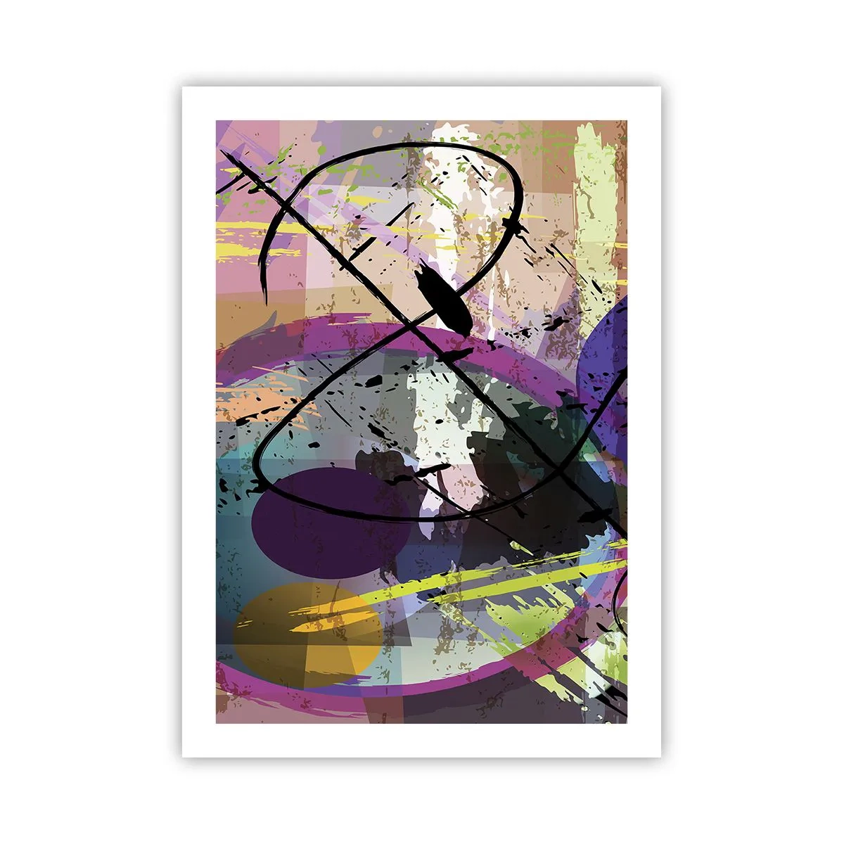 Póster - Composición abstracta con formas geométricas - 50x70cm - Siempre hay más de un camino - Decoración de pared moderna para salón y dormitorio ARTTOR