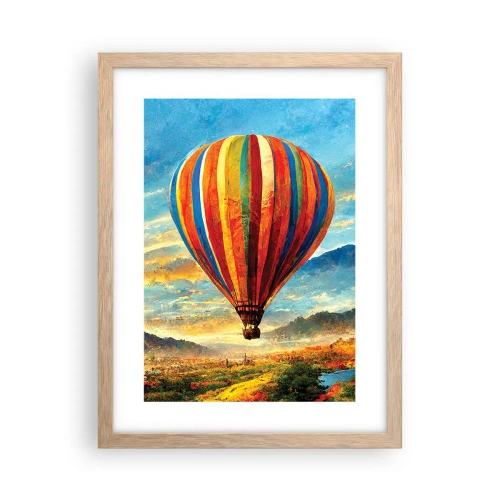 Póster en marco roble claro - En silencio se ve el horizonte - 30x40 cm